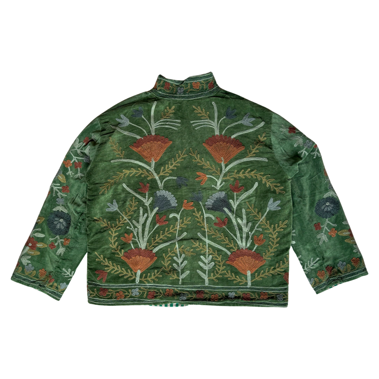 Velvet Suzani Jacket - Bottle Green