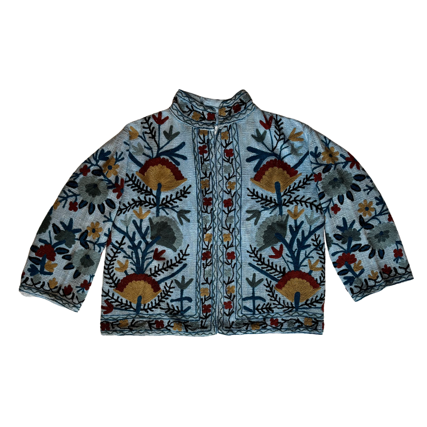 Short Suzani Jacket - Blue