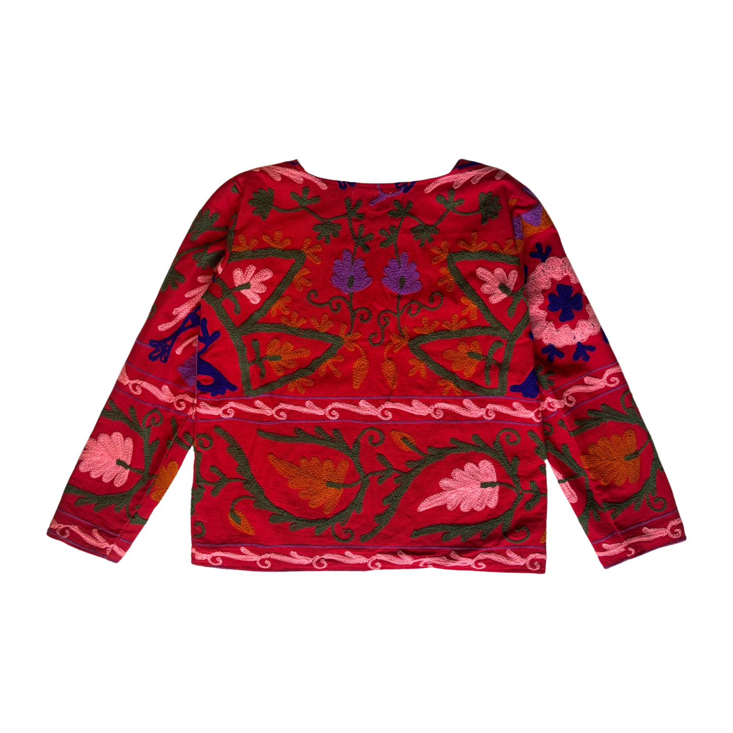 Suzani Button Down Jacket - Red/Pink
