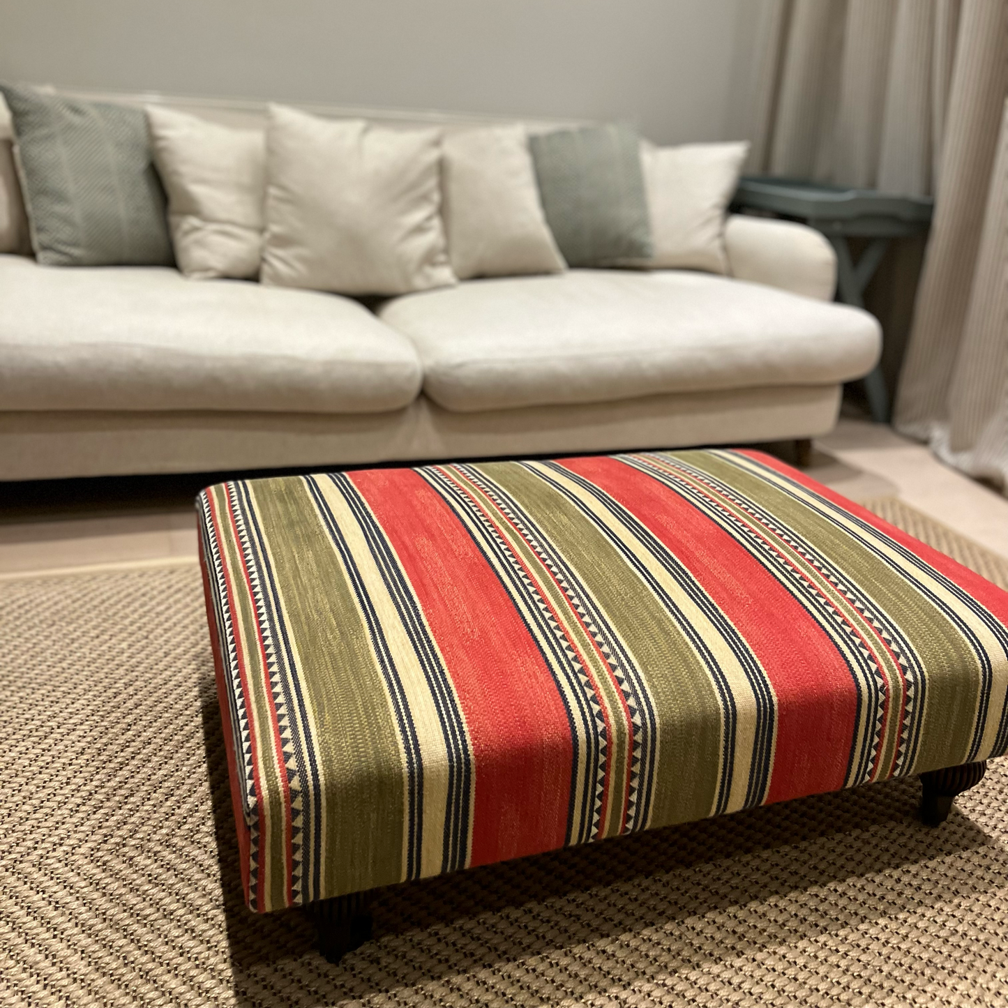 Traditional Footstool in Andrew Martin Fabric