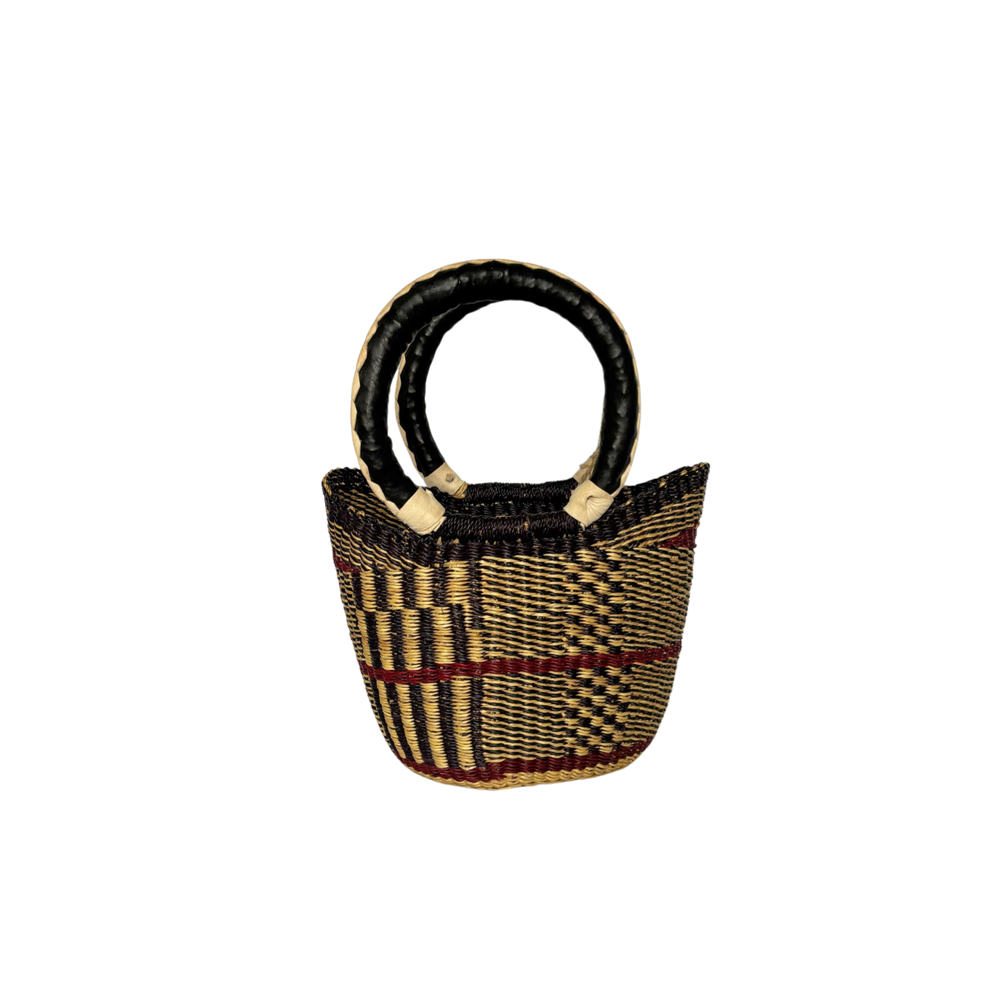 Hand Woven Market Basket - Small Navy