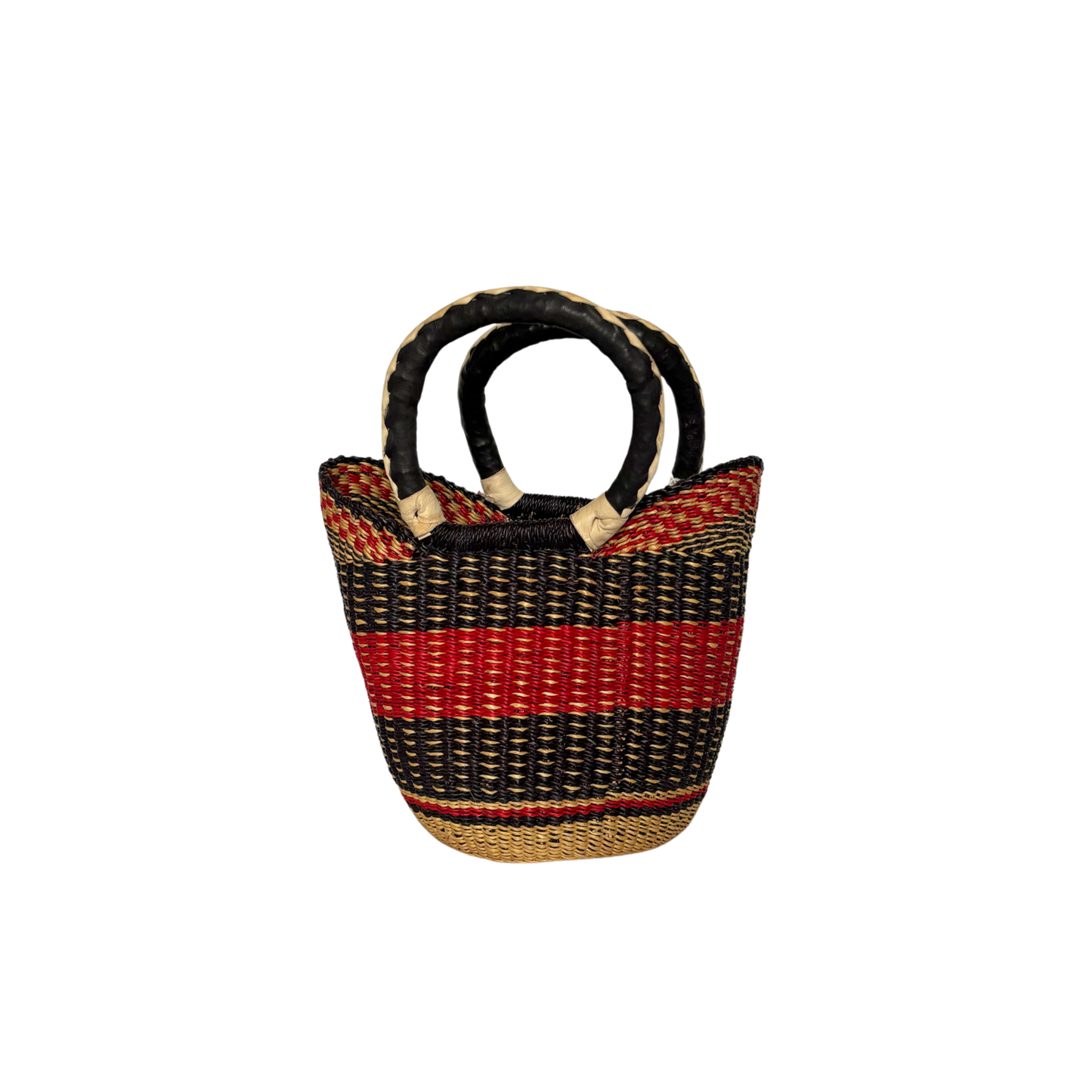 Hand Woven Market Basket - Small Pink