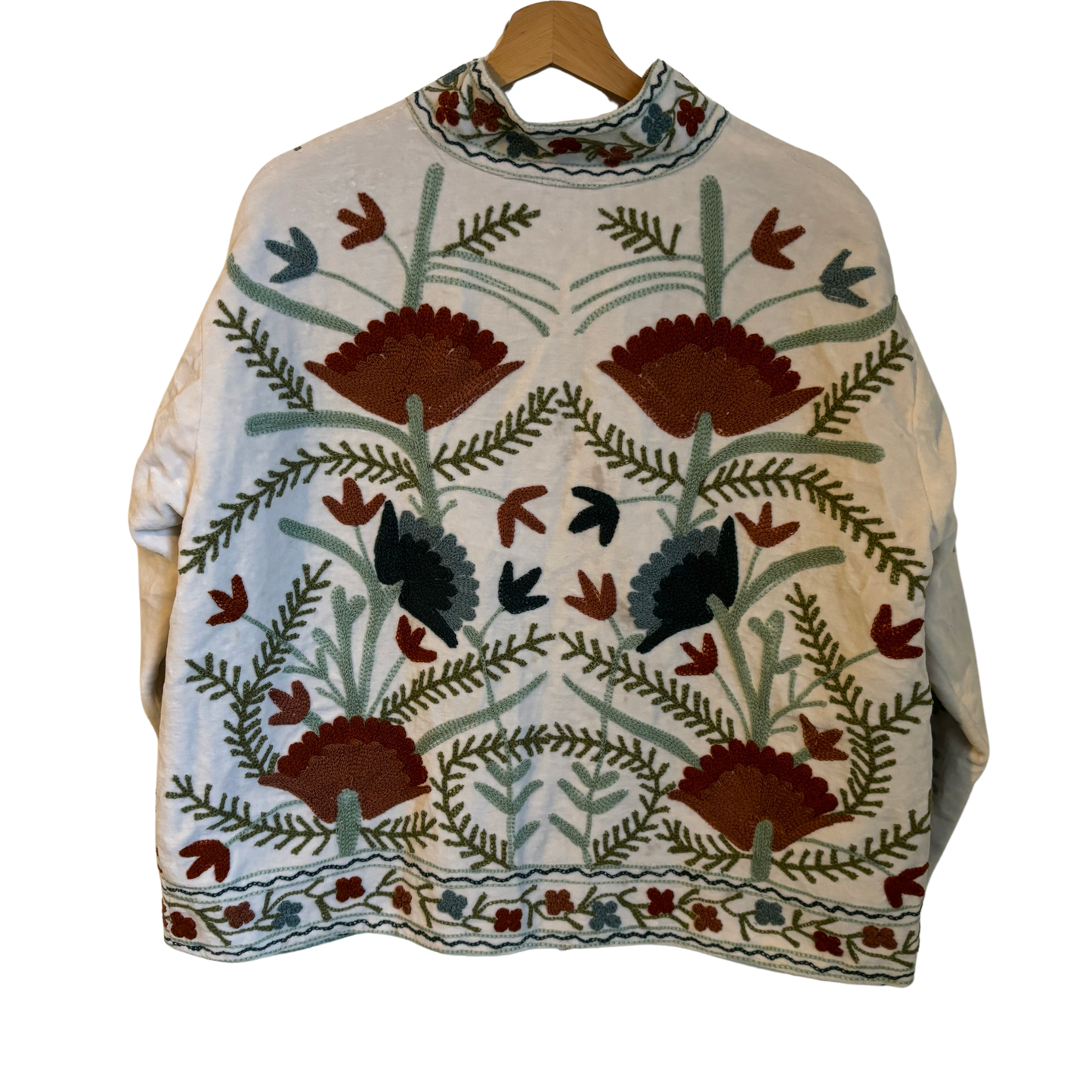 Velvet Suzani Jacket - White