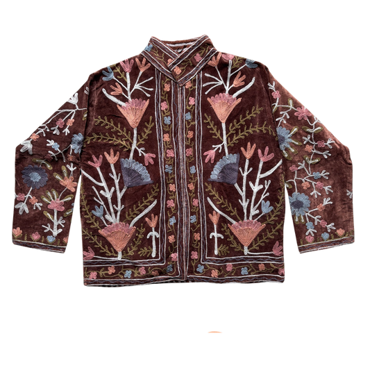 Velvet Suzani Jacket - Chocolate