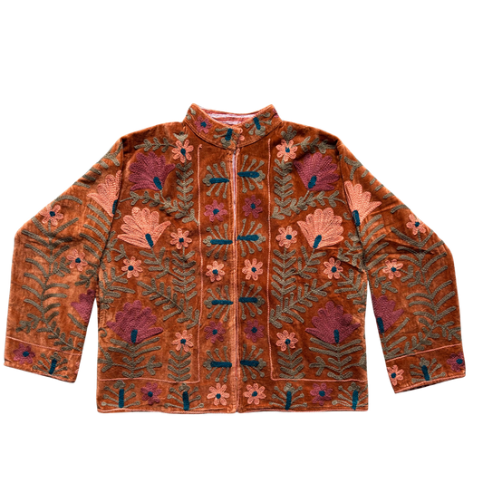 Velvet Suzani Jacket - Copper