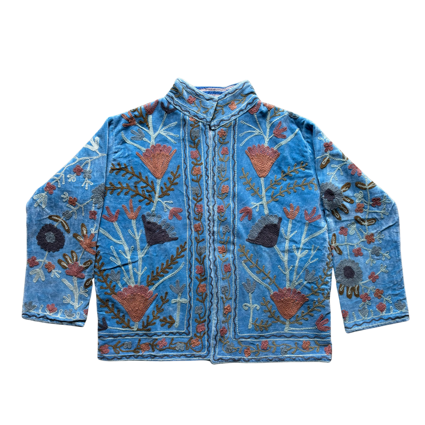 Velvet Suzani Jacket - Blue