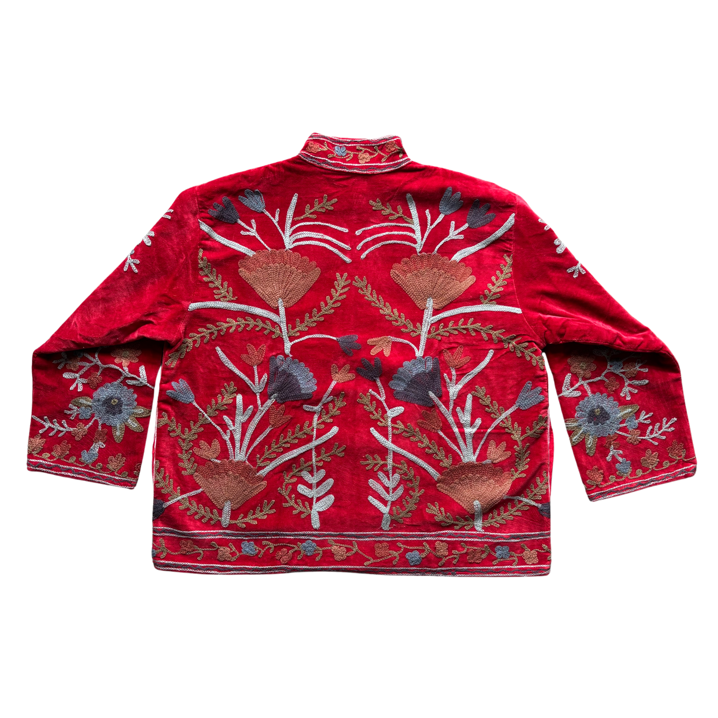 Velvet Suzani Jacket - Red
