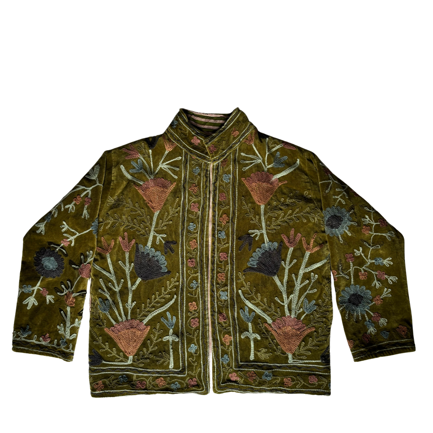 Velvet Suzani Jacket - Olive