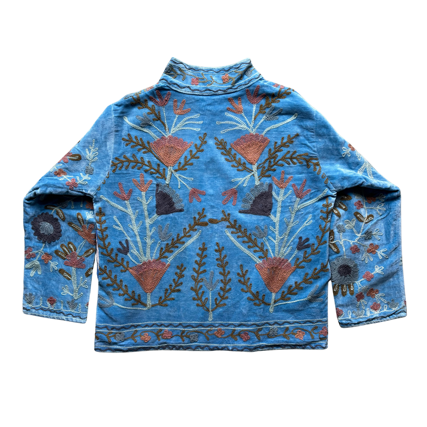 Velvet Suzani Jacket - Blue