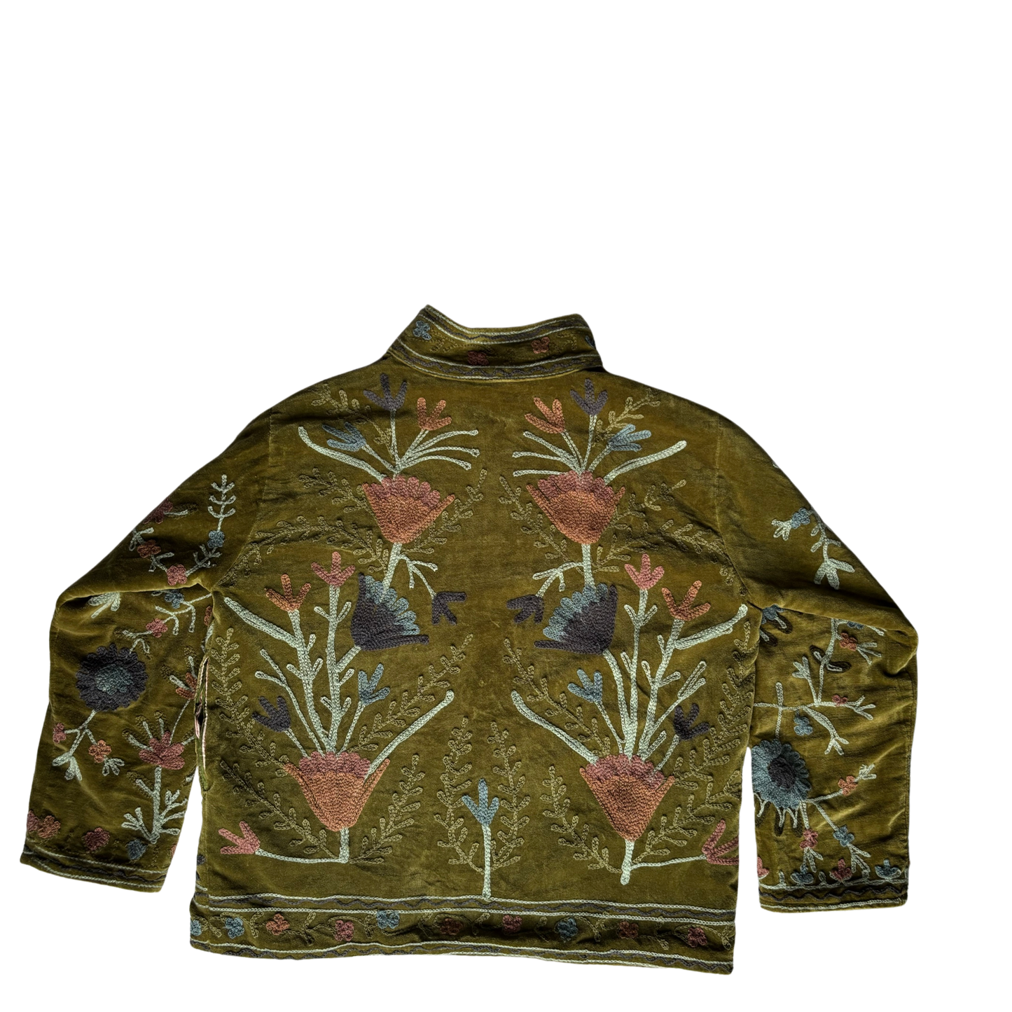 Velvet Suzani Jacket - Olive