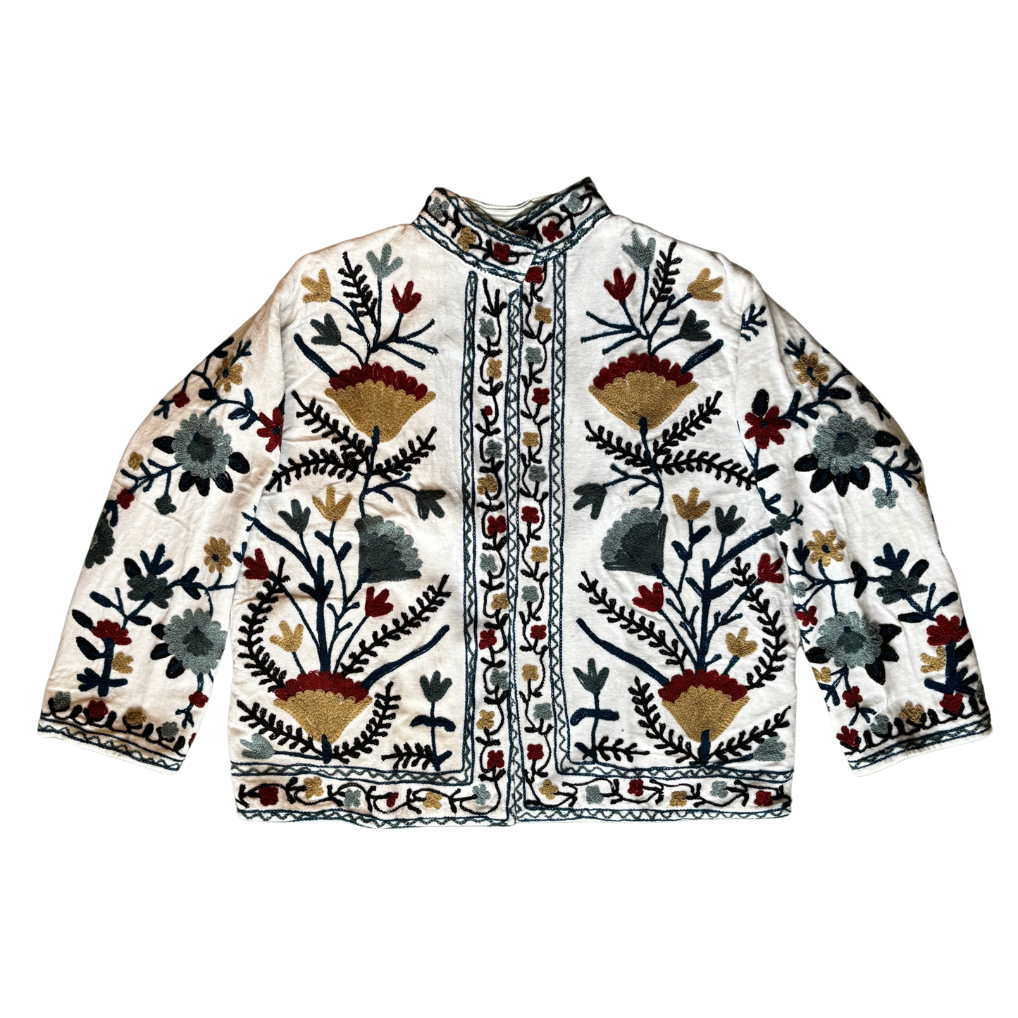 Velvet Suzani Jacket - White