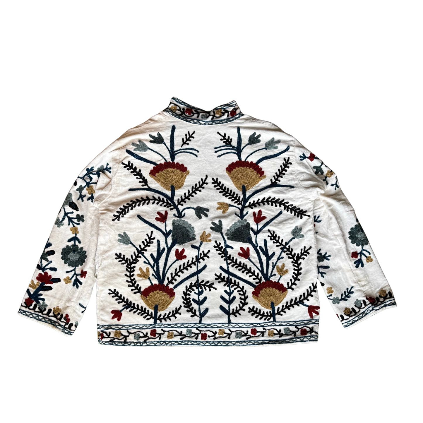 Velvet Suzani Jacket - White