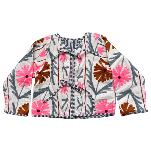 Girls Suzani Jacket - Bright Pink