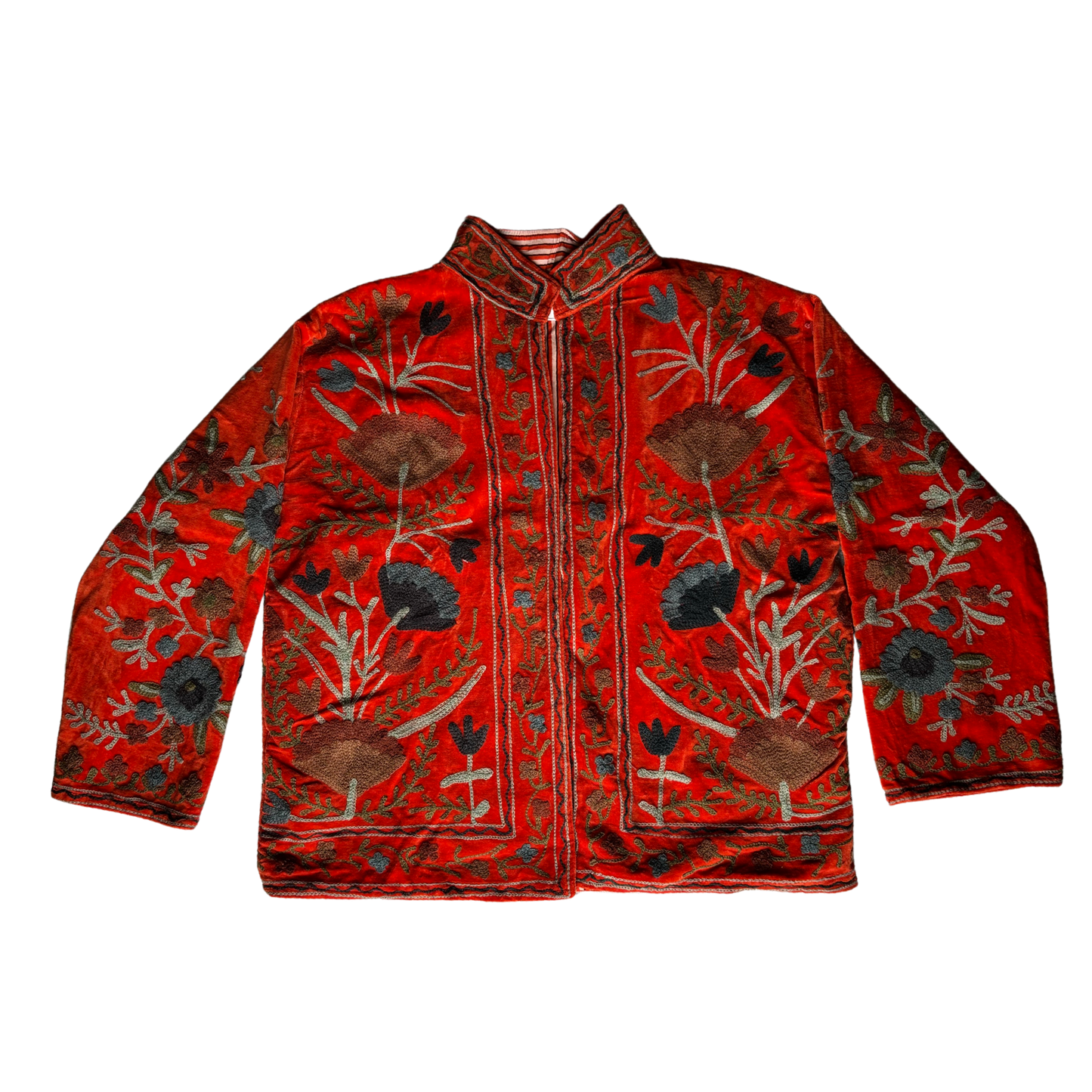 Velvet Suzani Jacket - Orange