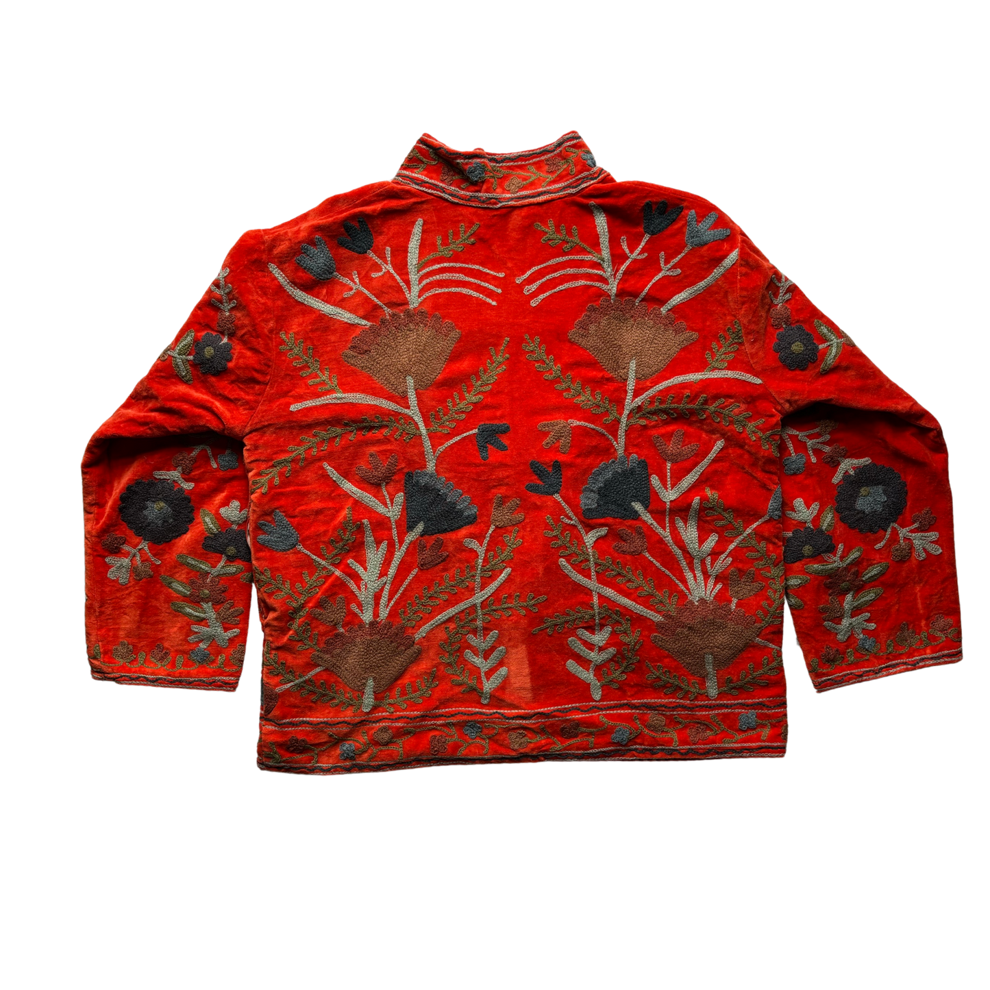 Velvet Suzani Jacket - Orange