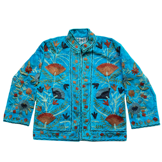 Velvet Suzani Jacket - Turquoise