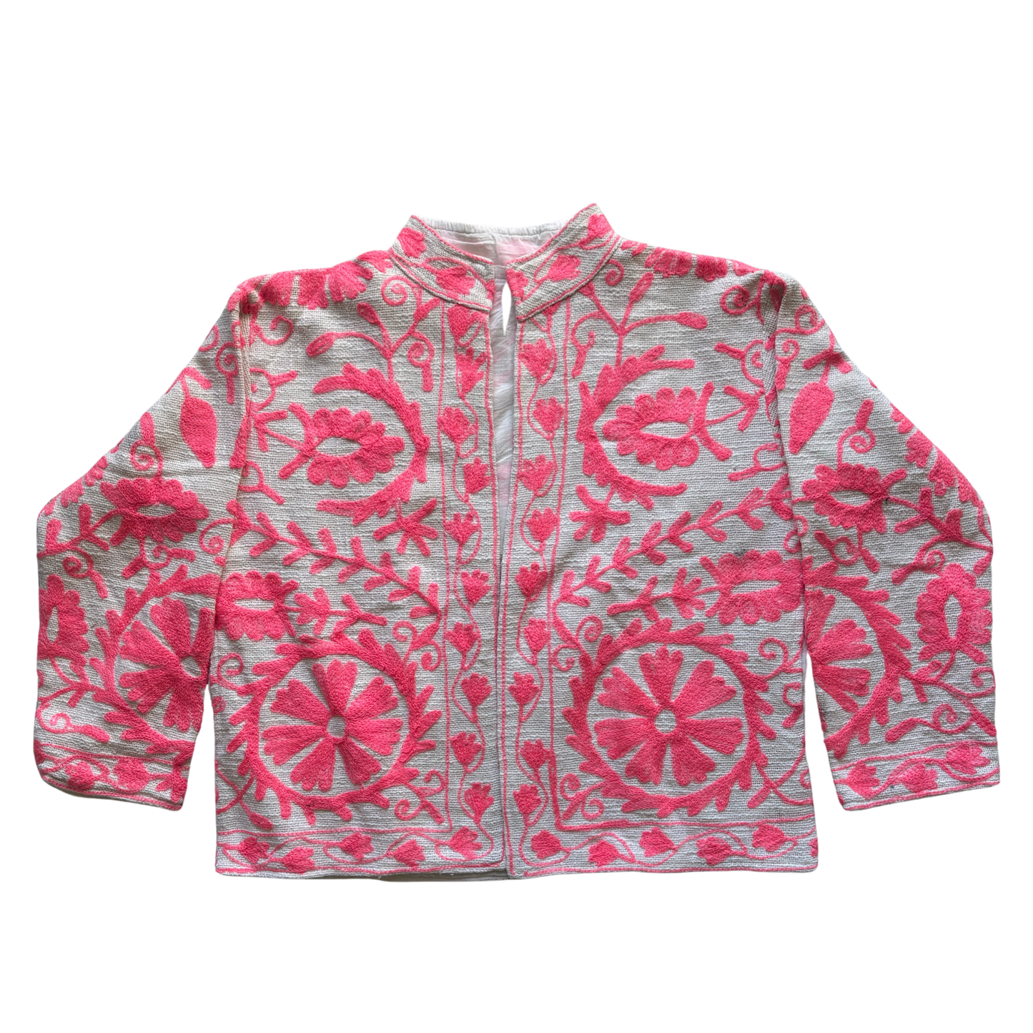 Short Suzani Jacket - Bright Pink