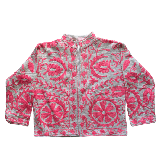 Short Suzani Jacket - Bright Pink