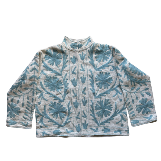 Short Suzani Jacket - Light Blue