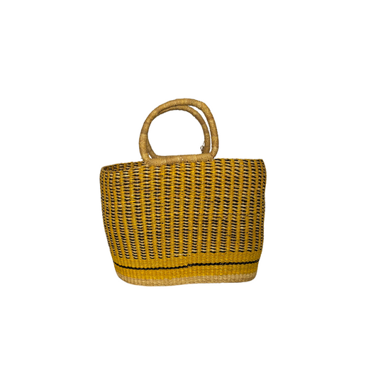 Hand Woven Basket Bag - Yellow