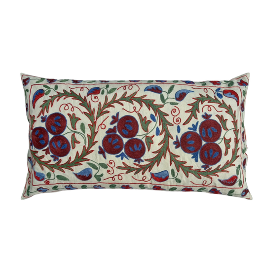 Hand Embroidered Suzani Lumbar Cushion Cover - 02